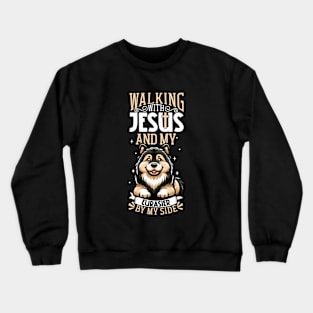 Jesus and dog - Eurasier Crewneck Sweatshirt